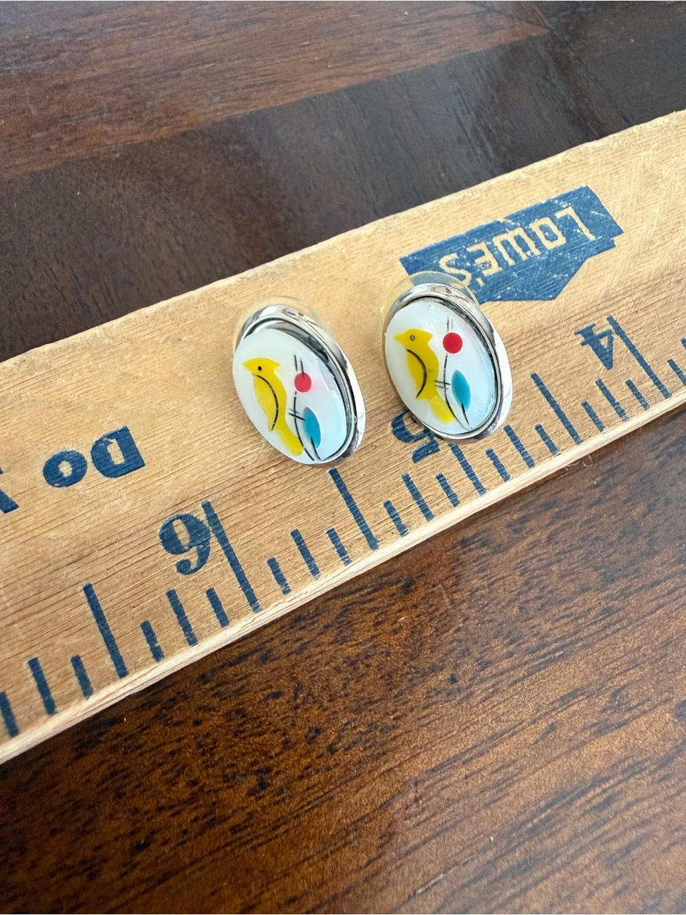 Vintage bird Pierced Earrings